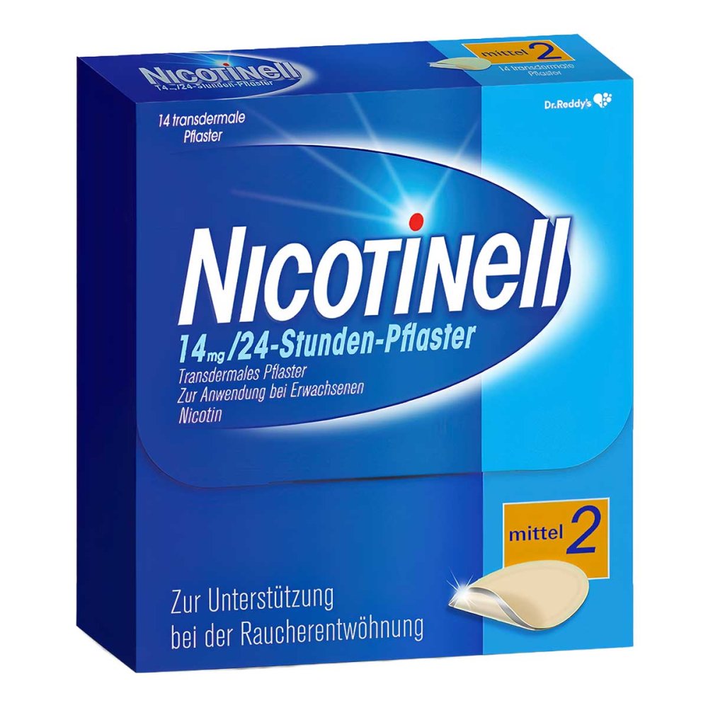 Cooper Consumer Health Deutschland GmbH Nicotinell 14mg/24-Stunden-Nikotinpflaster, Mittel (2) 03764548
