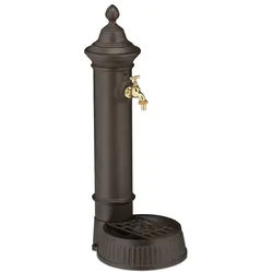 Relaxdays Standbrunnen antik 72 cm Dunkelbraun,Gold