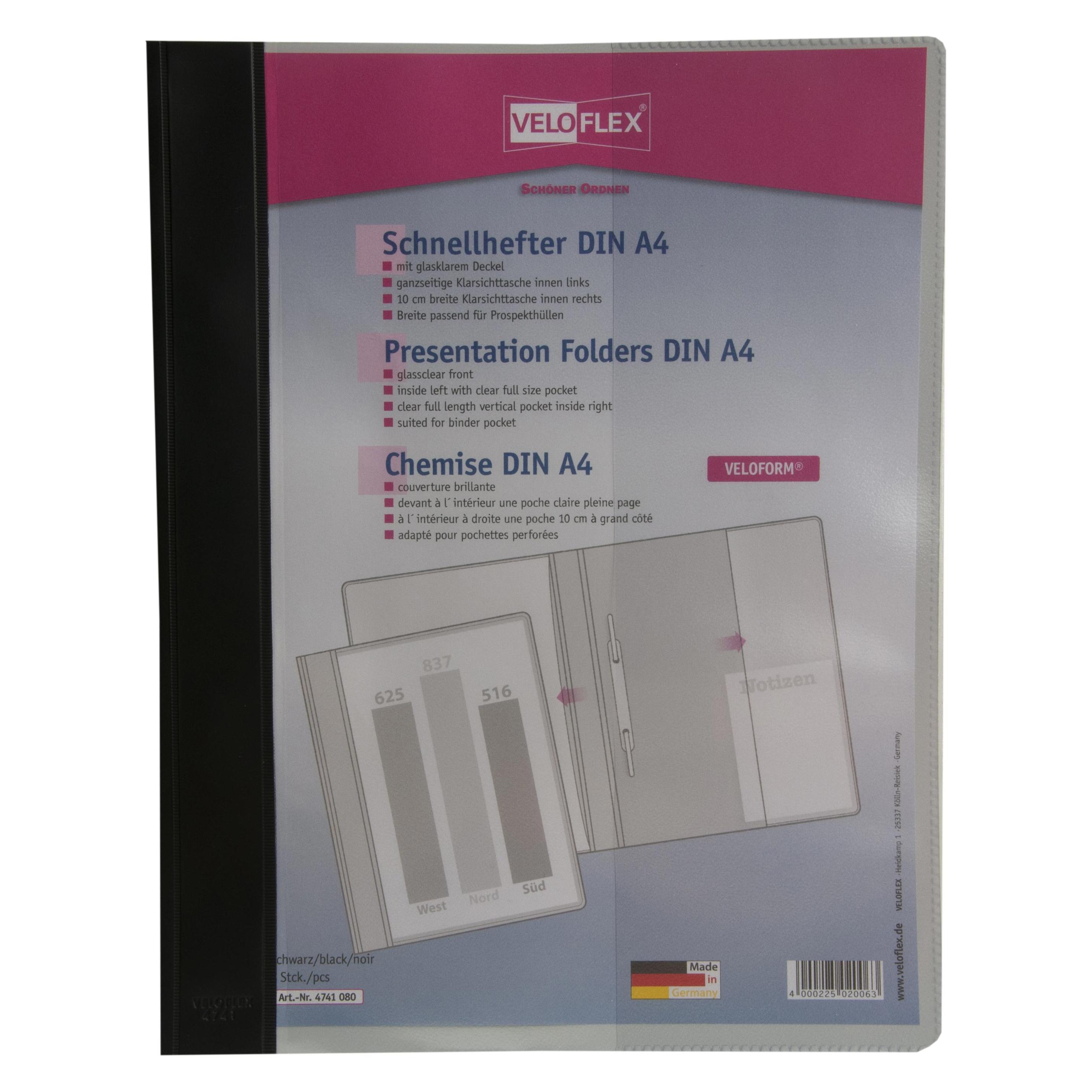 Veloflex Schnellhefter VELOFORM A4 schwarz (A4) (4741080)