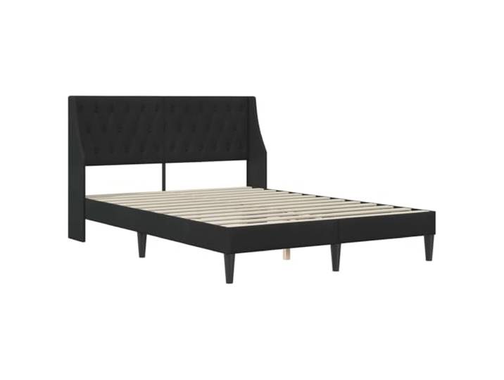 KTHLBRH Bettgestell aus Samt, Schwarz, 120 x 190 cm Basis aus Sperrholz, feste Latten, gedrehte Beine, modernes Design