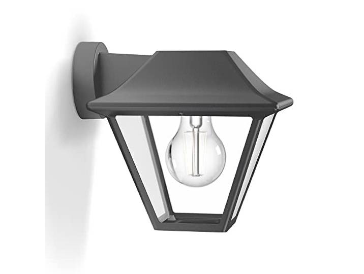 Philips Alpenglow Außen-Wandleuchte E27, Aluminium, Anthrazit Outdoor-Lampe, IP44 Wetterfest, Klassisches Design, Langlebig, Leuchtmittel separat erhältlich
