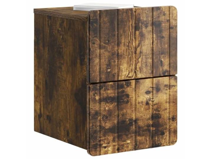 KTHLBRH Nachtschrank zur Wandmontage, 2 Stück, Eiche Rauch, 33 x 34,5 x 43 Platzsparendes Design, praktisch, Wandmontage, für Schlafzimmer