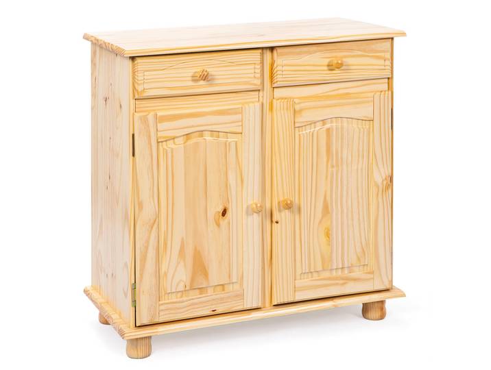 Mid.you Kommode, Naturfarben, Holz, Kiefer, massiv,massiv,massiv, 1 Fächer, 2 Schublade(n) Schubladen, 88x87x43 cm, Kleinmöbel, Kommoden, Kommoden