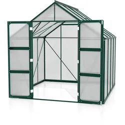 Vitavia Gewächshaus Domus 6700 inkl. 2 Dachfenstern - 6,7 m2 4 mm Hohlkammerplatten dunkelgrün