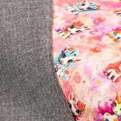 Alpenfleece "Einhorn", rosa-color
