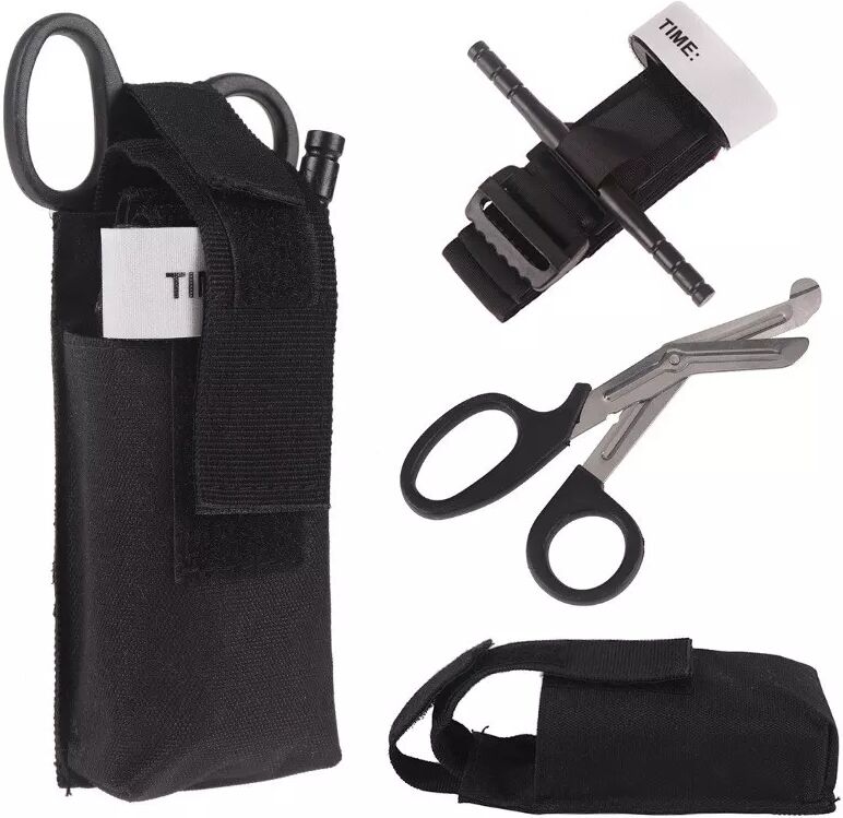INF Kit d'urgence avec Ciseaux de traumatologie / Garrot / Sac Molle 3 pièces