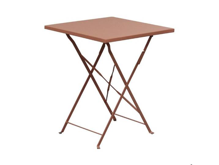 Table de jardin carrée pliable en métal terracotta - BACA