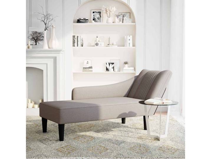 vidaXL Chaiselongue mit Rechter Armlehne Taupe Stoff