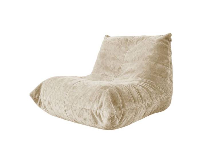 Pouf Poire pour Adultes Chaise de Sol avec Dossier Canapé Accent Bean Bag Fauteuil de Lecture Confortable pour Salon (Beige)