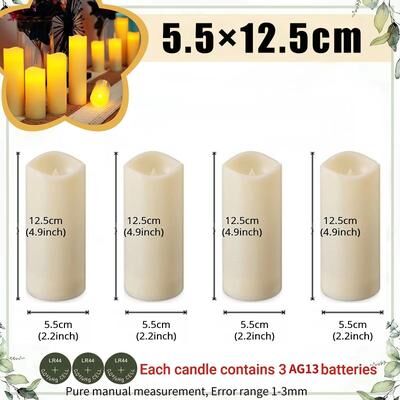 Uplift Picks 1080PCS Flameless LED Candles Battery Operated Flickering Tea Lights 5.5x12.5cm 10 Pcs