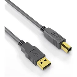 Purelink USB 2.0-Kabel USB A - USB B 5 m (5 m, USB 2.0), USB Kabel