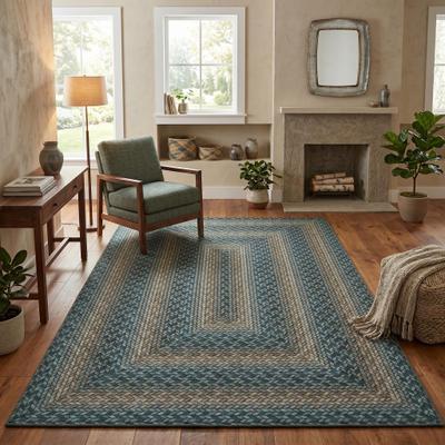 Garvee Easy Jute Indoor Outdoor Braided Print Area Rug
