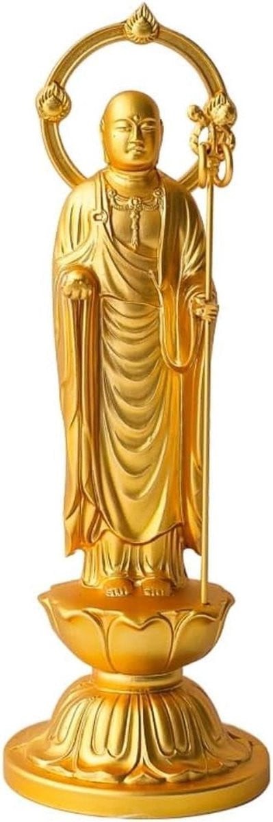 Decoratief Boeddha Beeld van Metaal voor op Tafel, Mediterende Sculptuur, 10 cm