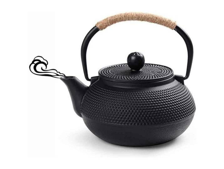 Teekanne Gusseisen Japanisch Stil Schwarz 600ml, Metall, 15x15 cm, Geschirr, Kannen & Karaffen, Teekannen