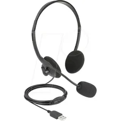 DELOCK 27178 - USB-Stereo-Headset mit Lautstärkeregler, ultra-leicht