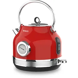 SOGO RETRO Serie Wasserkocher rot 1.8 L Kapazität