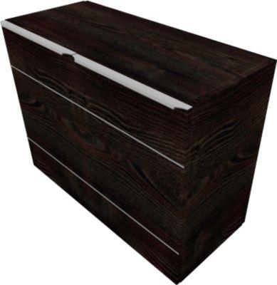 Flügeltürenschrank QUANDOS BOX, 2 Ordnerhöhen, B 800 x T 440 x H 748 mm, Mooreiche