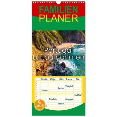 Familienplaner 2027 - Portugal Luftaufnahmen mit 5 Spalten (Wandkalender, 21 x 45 cm) CALVENDO