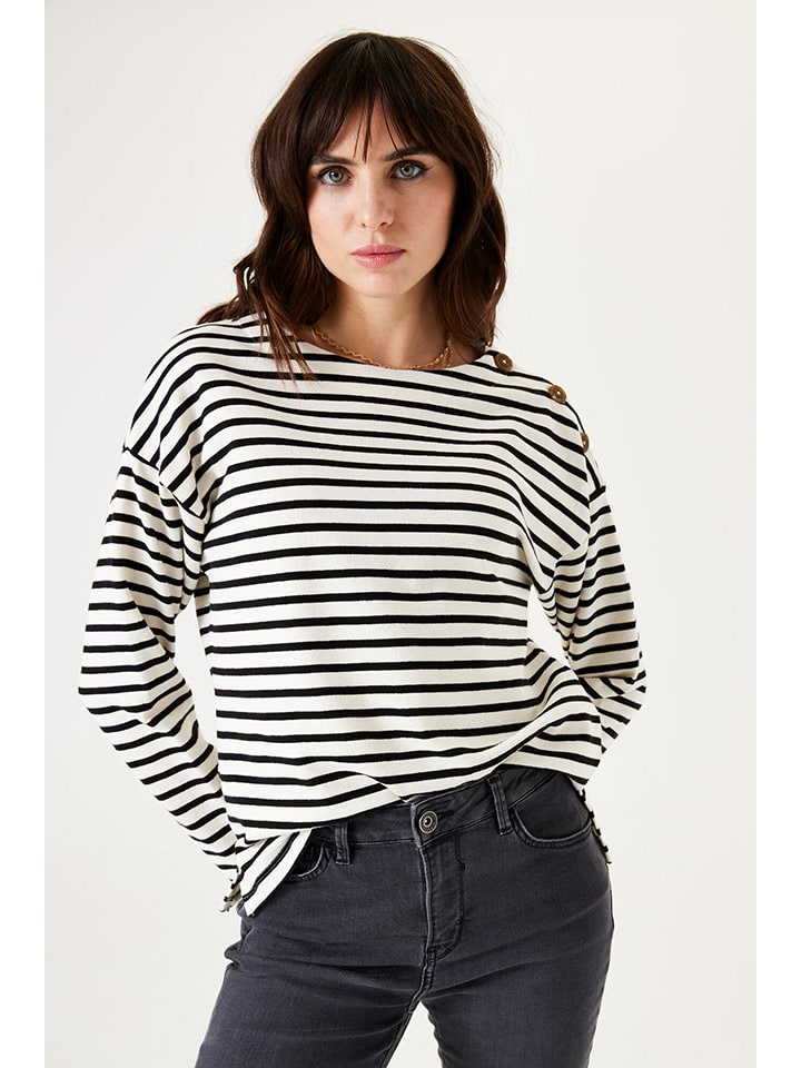 Garcia Pullover in Weiß/ Schwarz - S
