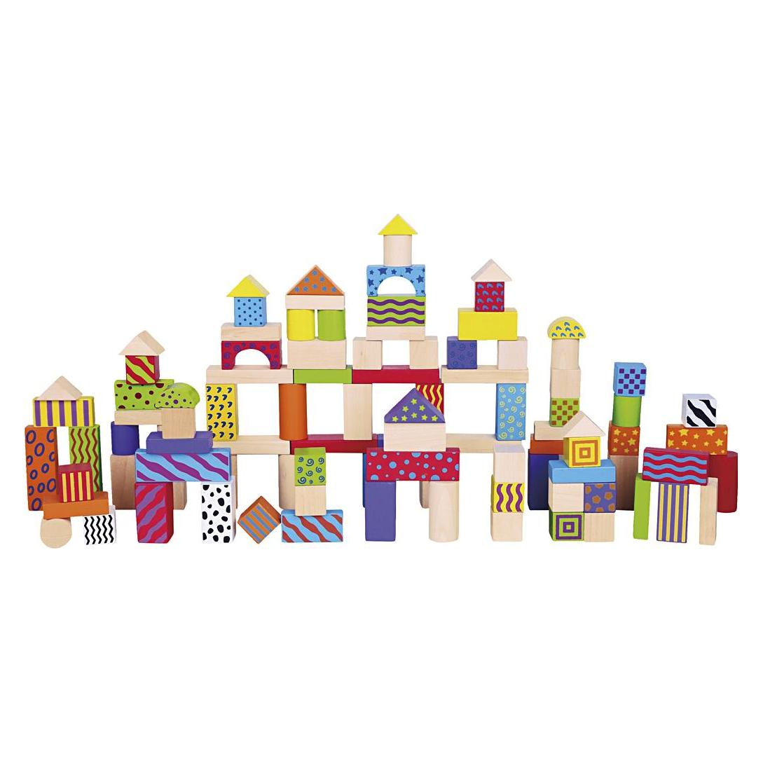 Viga Toys VIGA wooden blocks with pattern (6934510596965)