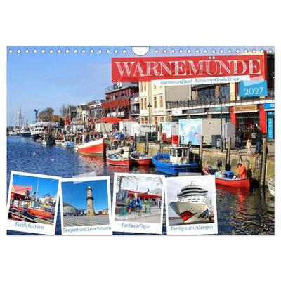 Warnemünde - maritim und bunt (Wandkalender 2027 DIN A4 quer), CALVENDO Monatskalender
