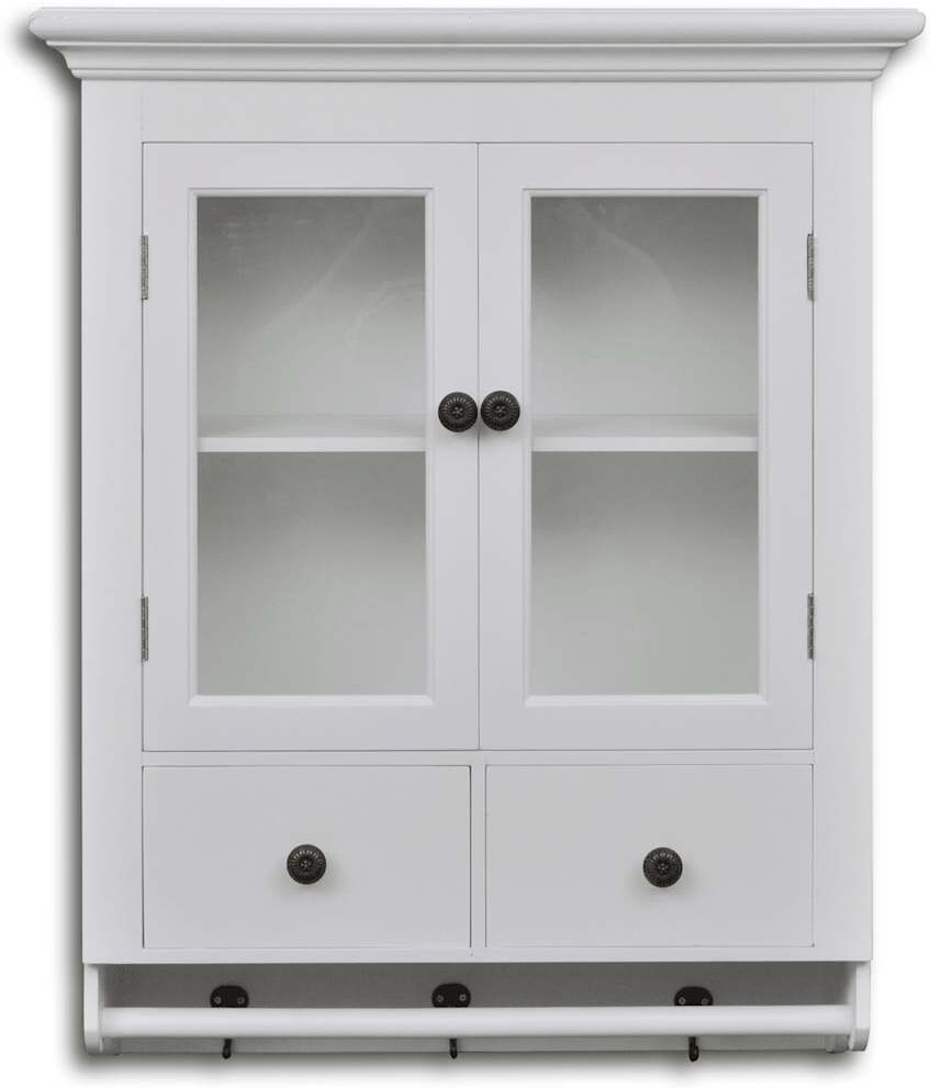 vidaXL Placard mural de cuisine avec porte en verre Bois blanc