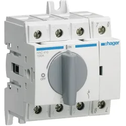 Hager, Systemstromversorgung, Rozłącznik izolacyjny 4P 100A (HAC410)