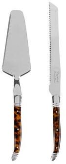 French Home Connoisseur Laguiole 2-Piece Cake and Pie Server Set with Tortoise Shell Handles