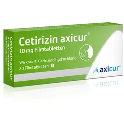 CETIRIZIN axicur 10 mg Filmtabletten 20 St