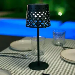 Schwarze New Garden GRETITA LED Tisch Leuchte Solar Akku