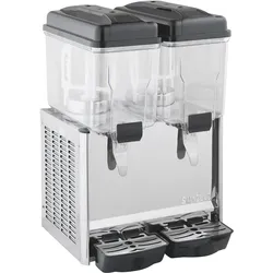GastroHero Getränkespender ECO 2x12 Liter Saftspender Doppel Kaltgetränkespender mit Rührwerk Getränkekühler für Saft Eistee Limonade +5 bis +12 °C