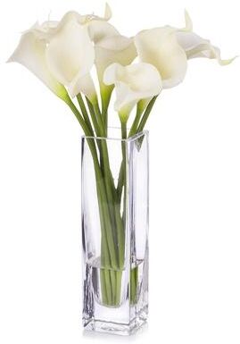 Enova Home Artificial Calla Lily Arrangement in Glass Vase - Cream