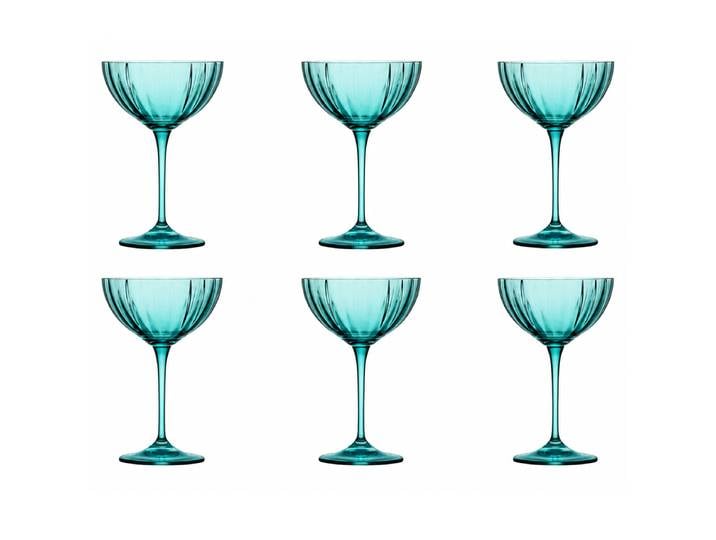 Ensemble de 6 coupes à cocktails Sensa Ø 11cm Turquoise/Turquoise
