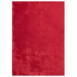 Hotelzimmer Teppich ALDAN Uni Polyester 16mm Antirutsch Gästezimmer pflegeleicht Büroteppich 140x200 cm Rot | Kadima Design