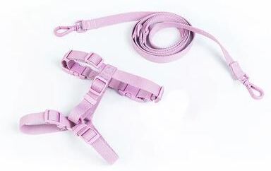 Inspire Select Macaron Adjustable Dog Harness And Leash Set Soft Nylon Pet Vest For Small & Medium Dogs lavender s