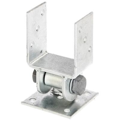 Pfostenträger ALBERTS, silber (silberfarben), B:10cm, Stahl, Bodenanker, mit beweglichem Oberteil, lichte Breite 91 mm