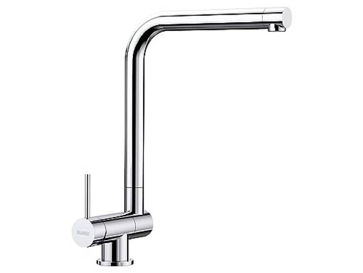 BLANCO LARESSA-F Hebel Links Küchenarmatur in chrom Hochdruck [12,3x23,2x31,3 cm] Vorfensterarmatur zur Montage vor einem Fenster Wasserqualität & wassersparend Keramik Kartusche
