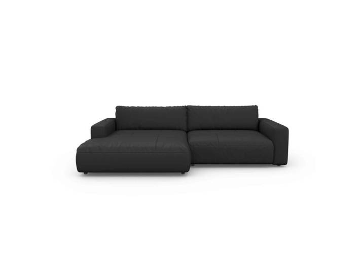 Musterring Lucia Sofa mit Lederbezug in verschiedenen Farben - Leder Puro schwarz - links Modern, Zeitlos