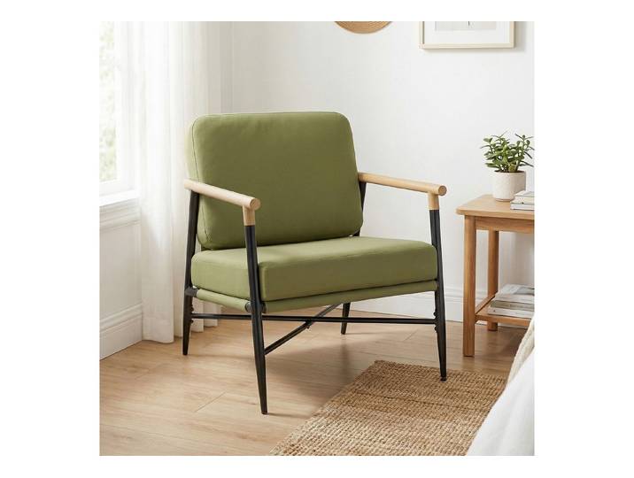 COSTWAY Relaxsessel, Gepolsterter Loungesessel mit Armlehnen, Rückenkissen