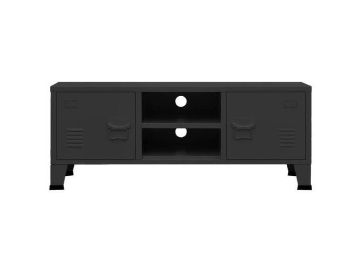 Meuble TV - ZERODIS - HB042 - Noir - Métal - 105x35x42 cm - Style Industriel