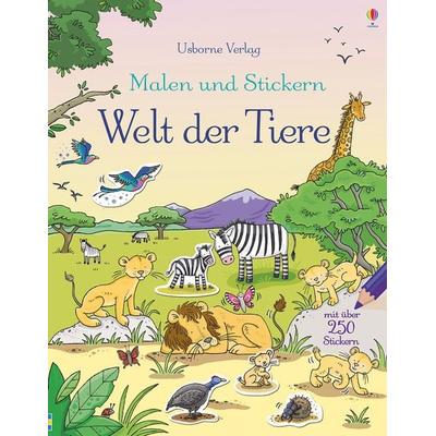 Malen und Stickern: Welt der Tiere, Taschenbuch von Jessica Greenwell, Usborne, 978-1-78232-409-6