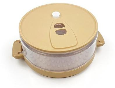 Magnetronoven-accessoire voor het bereiden van aardappelen met deksel, beige, rond
