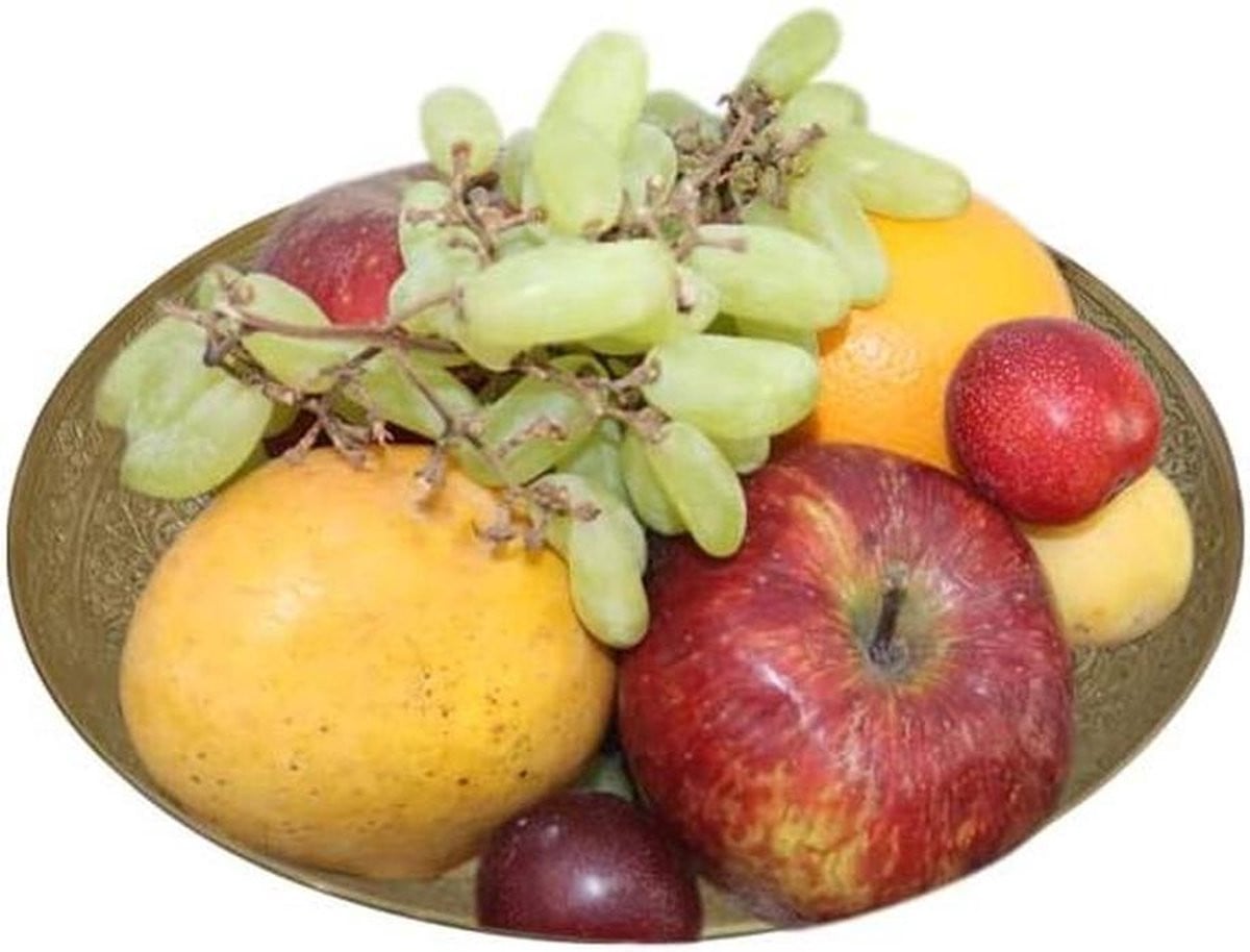 DEVKI Metalen Fruitmand Vintage Ronde Fruitmand Decoratieve Schaal voor in de Keuken