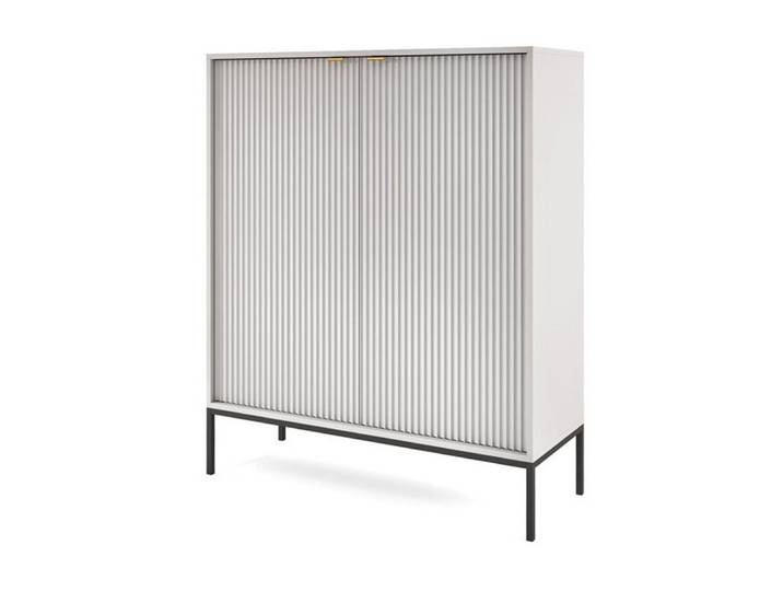 Feldmann-Wohnen Highboard Nova (Nova, 1 St., Highboard), 104cm grau 2-türig MDF