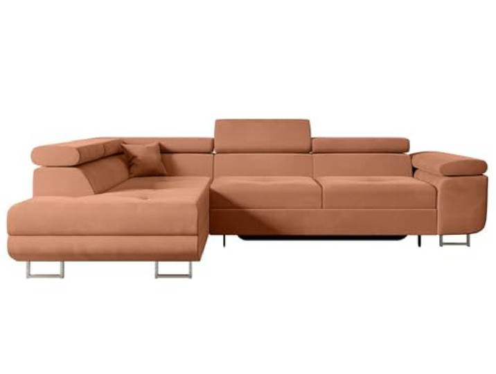 ALTDECOR Ecksofa mit Schlaffunktion L-Form GUSA-L 272x202x107 - Apricot