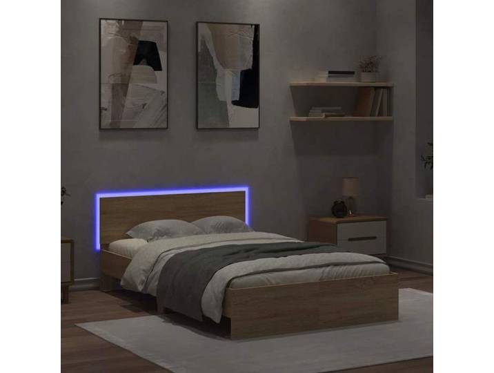 CONFORTHA®Structure de lit avec tête de lit et LED chêne sonoma 140x200 cm - Lit & accessoires (14376)