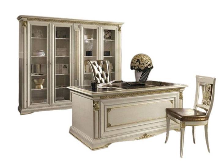 Xlmoebel Schreibtisch Traditionelles Handwerk Möbel aus Italien für stilvolles Wohnen (Schreibtisch-Set, Schreibtisch mit Stuhl und Schrank), Hergestellt in Europa