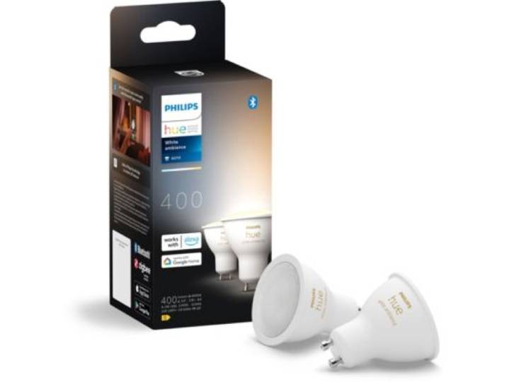 Philips Hue - Ampoule Led Connectée Gu10 White Ambiance Pack De 2