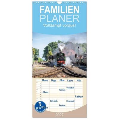 Familienplaner 2027 - Volldampf voraus! mit 5 Spalten (Wandkalender, 21 x 45 cm) CALVENDO