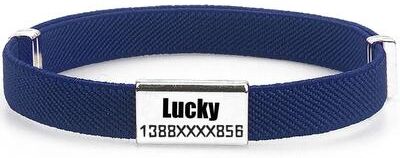 Uplift Essentials Custom Engraved Smart Tag Safety Collar navy Blue